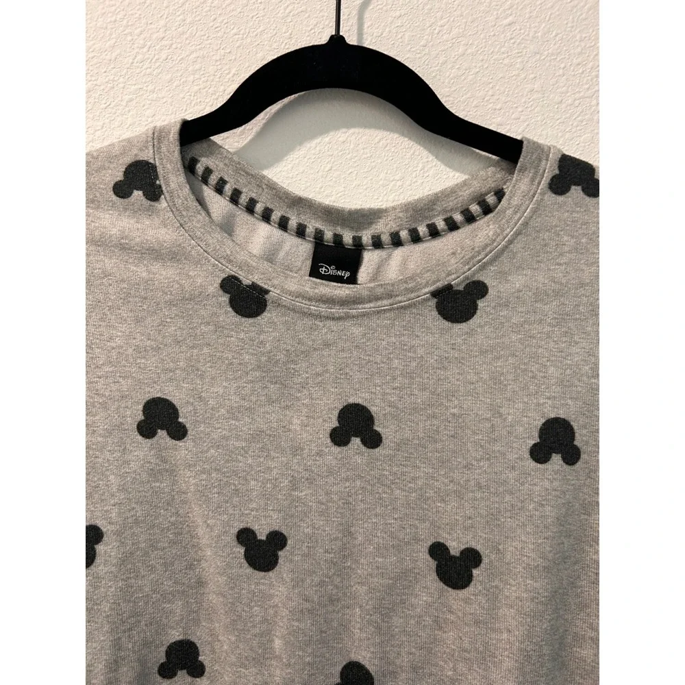 Disney Mickey Mouse Grey Crewneck Pullover Women's Medium Drawstring - Picture 3 of 6